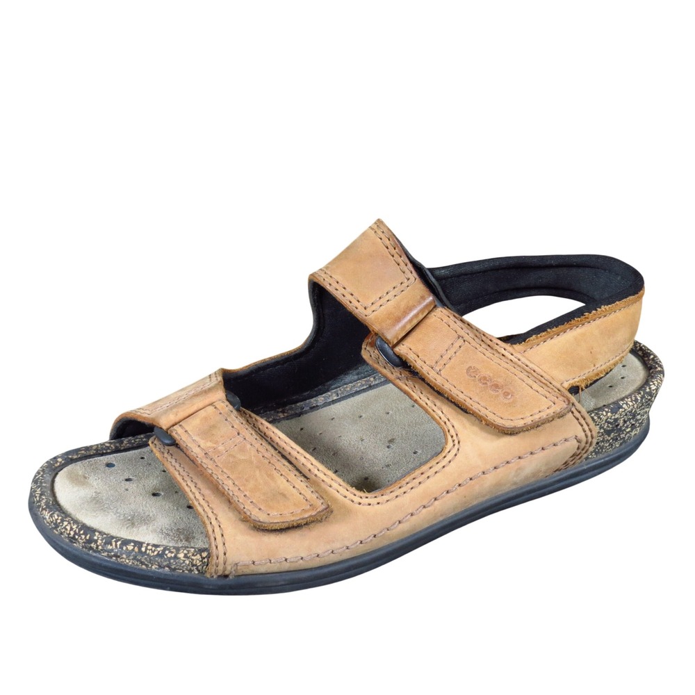 ECCO Cosmo Women Walking Sandals Size 39 8-8.5 Outdoor Comfort Tan Leather